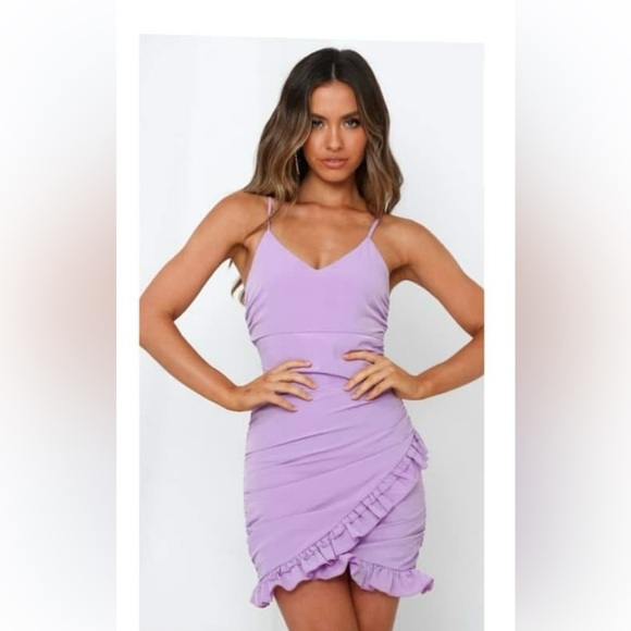 Hello Molly Dresses & Skirts - Hello Molly Lilac Ruffled Mini Dress